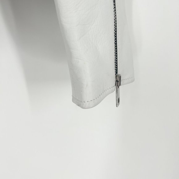 rag & bone White Leather Moto Biker Jacket - Picture 7 of 13